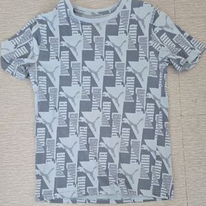 Puma Gray Geometric Short Sleeve Tee